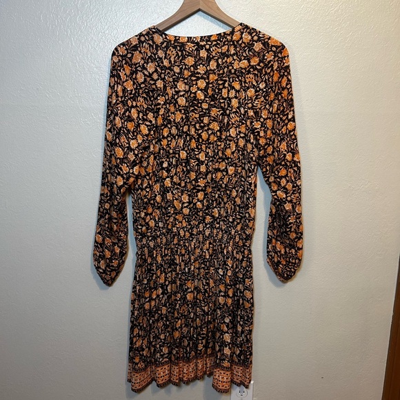 Faherty‎ Reva Floral Smocked Waist Long Sleeve Mini dress - Picture 7 of 8